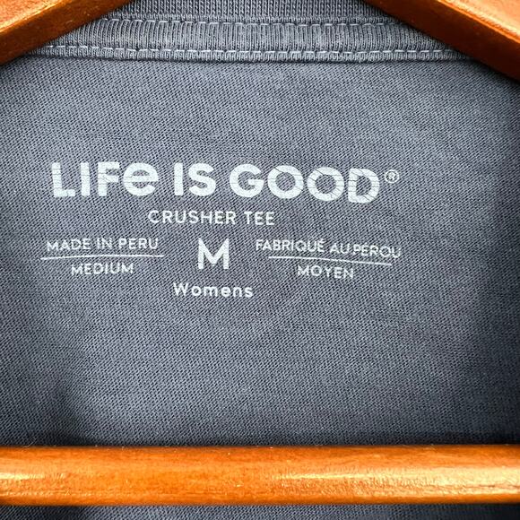 Life is Good In Love We Trust earth globe crusher t-shirt women's size medium - Picture 5 of 5